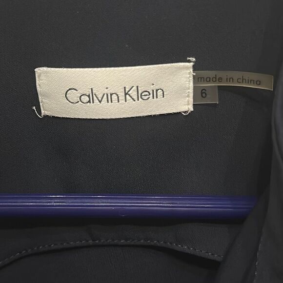 Calvin Klein Zipper Front Midi Dress with Leather Accents Size 6 - Picture 4 of 6